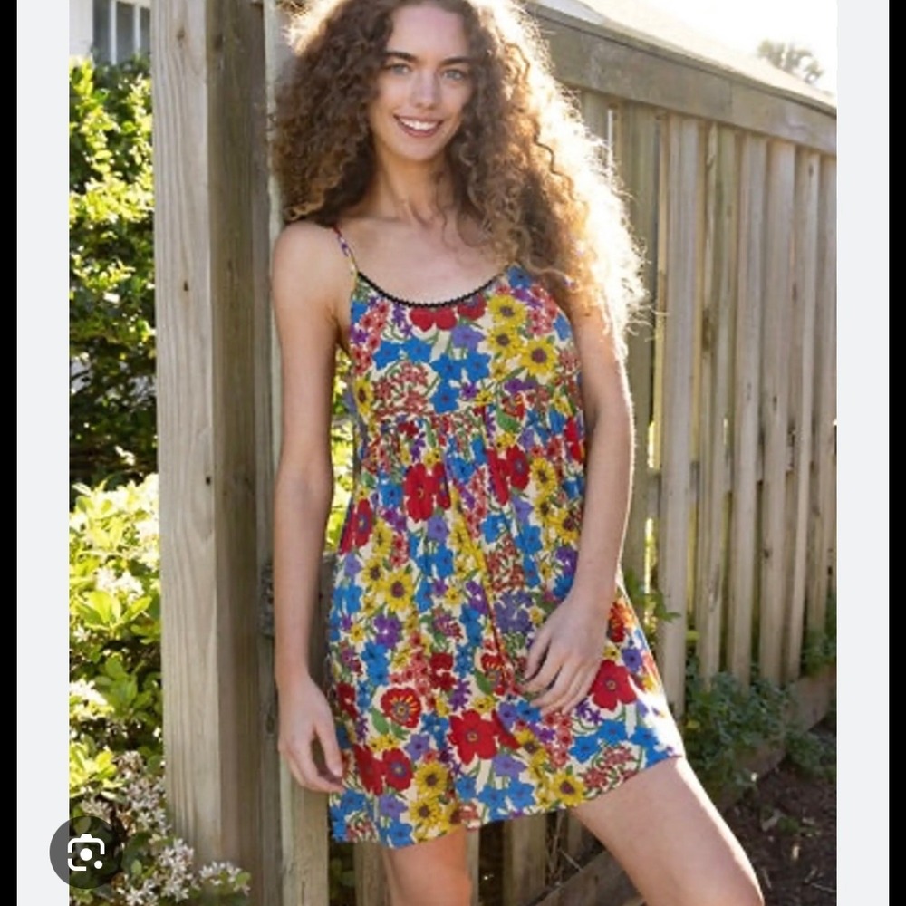 Natural‎ Life Floral Gigi Mini Dress XL Multi-Color Babydoll boho